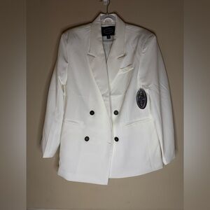 SCOOP off white oversized Double-Breasted Women's Blazer